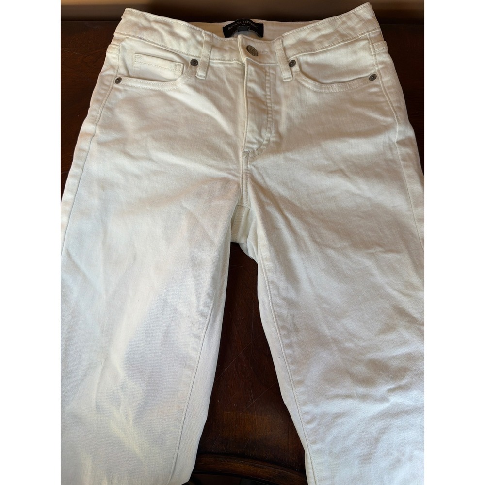 Banana Republic Curvy‎ Skinny White Jeans Washwell Denim Womens 26/2
